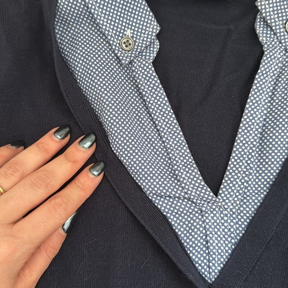 French Designer Sweater with Collar detail - Picture 3 of 5